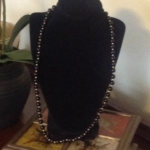 26 in. Black and gold bead necklace